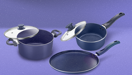 Ceramic Cookware Featuring Cooking Pans With Lids and a Frying Pan